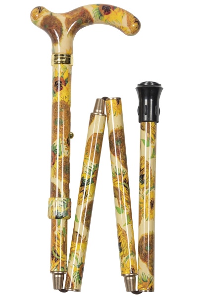 National Gallery Petite Adjustable Folding Cane - Van Gogh Sunflowers