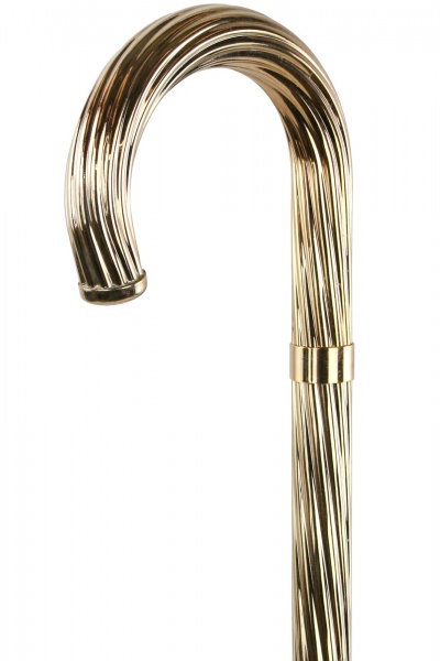 Golden Spiral Brass Collectors Cane by Pasotti