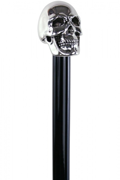 Silver Plated Skull Collectors Cane by Pasotti