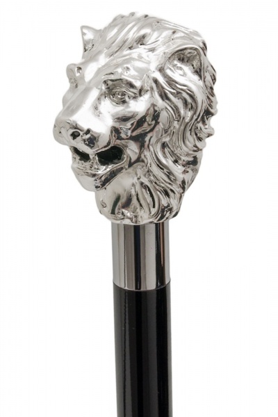 Silver Plated Lion Dress Cane by Pasotti