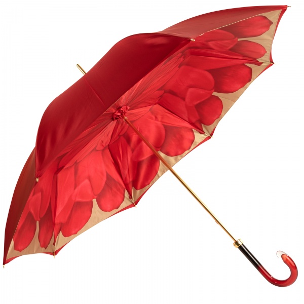 Dahlia Red Double Canopy - Luxury Ladies Umbrella by Pasotti