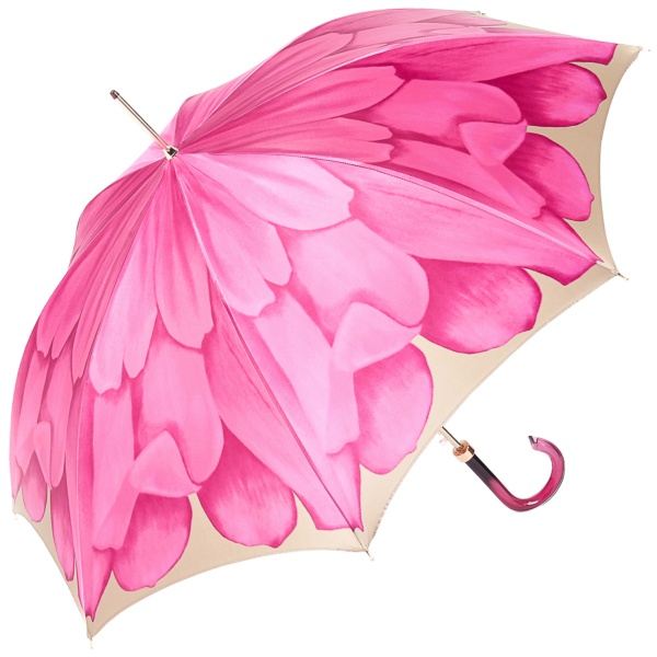 Dahlia Fuchsia Single Canopy - Luxury Ladies Automatic Umbrella by Pasotti