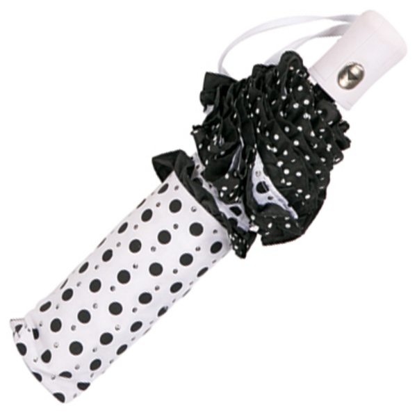 Frills & Sparkles Polkadot Folding Umbrella - White