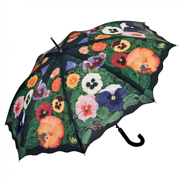 Pansies Art Print Walking Length Umbrella