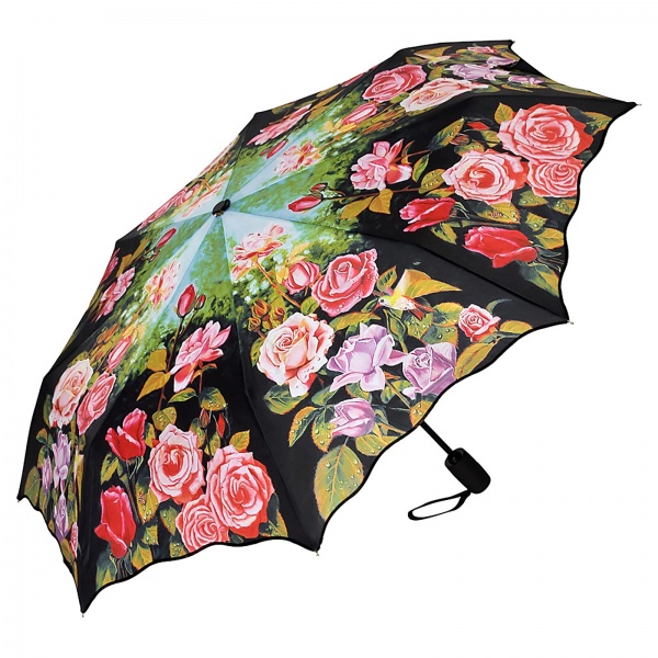 Rose Garden Art Print Auto Open & Close Folding Umbrella