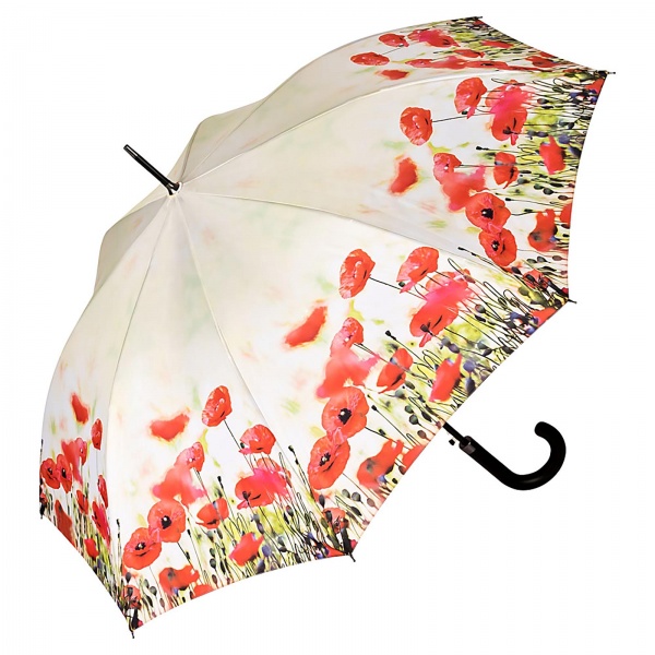 Poppies Art Print Walking Length Umbrella