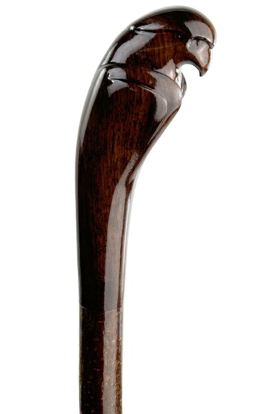 Handmade Black Walnut Falcon Hiking Stave with Hazel Shaft Stick