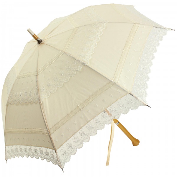 Antoinette - UVP Ivory French Embroidered Lace Parasol by Pierre Vaux