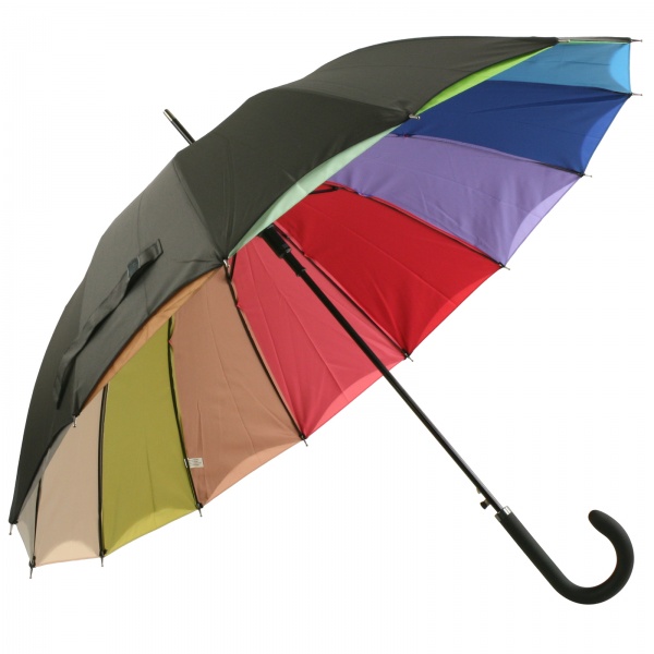 Rainbow Double Skin Automatic Umbrella - Black